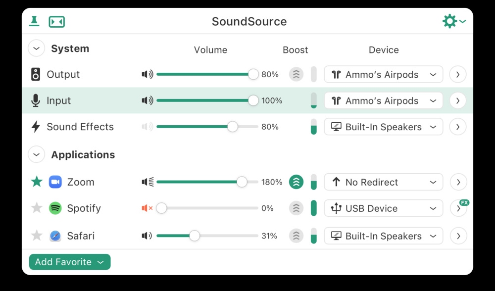 An image of Rogue Amoeba's SoundSource app.