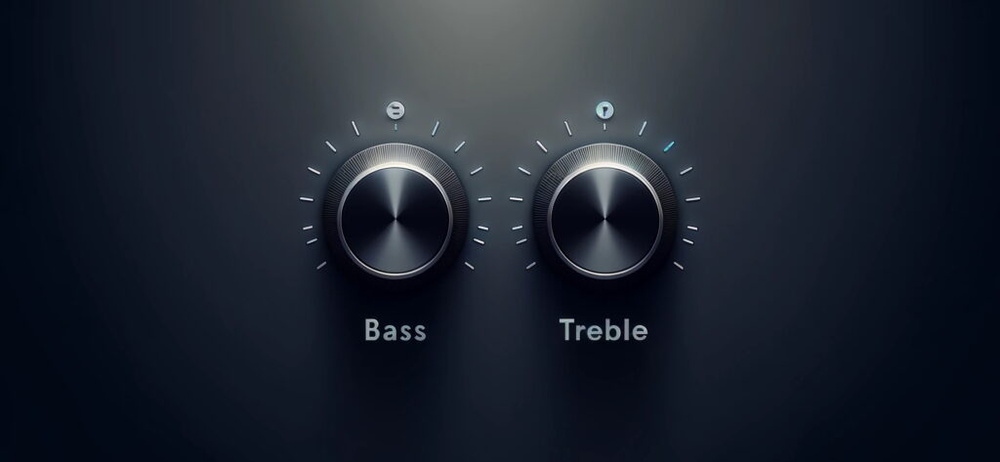 Bass and treble knobs.
