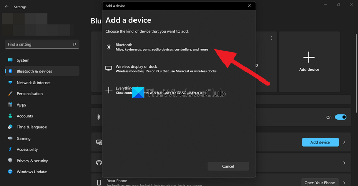 Add a Bluetooth device