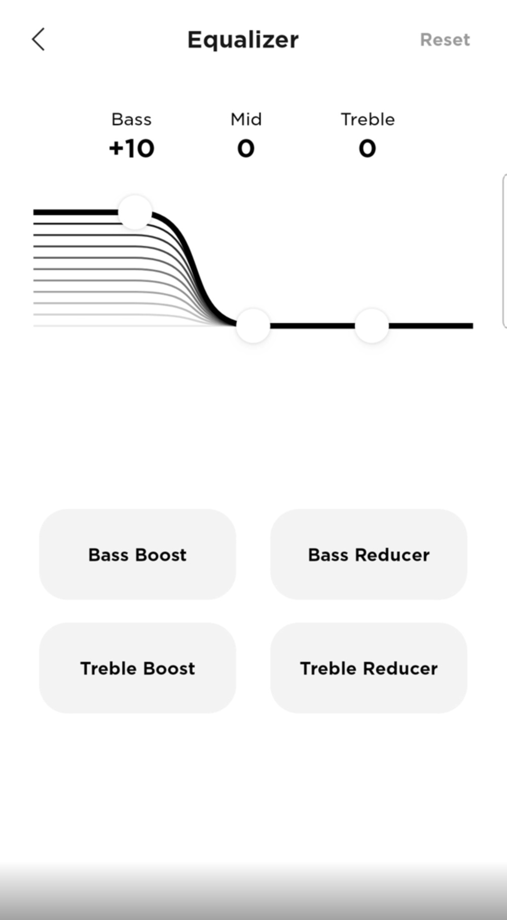 The Bose Music app offers a simple 3-band graphic EQ.