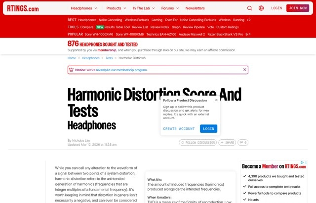 Understanding Headphone Harmonic Distortion Measurements